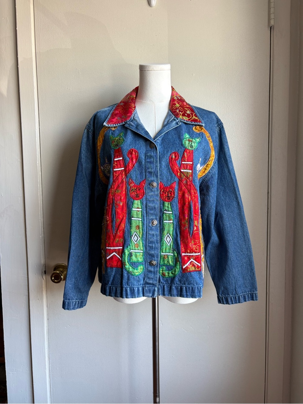 tantrums embroidered denim shacket